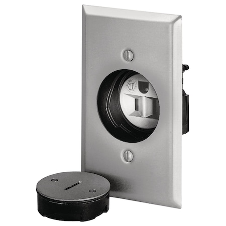 Bryant Straight Blade Receptacle, 5-15R, 15 A, 125V AC, 2 Pole, 3 Wire, Floor Mounted Mount, Grounded 3799GS